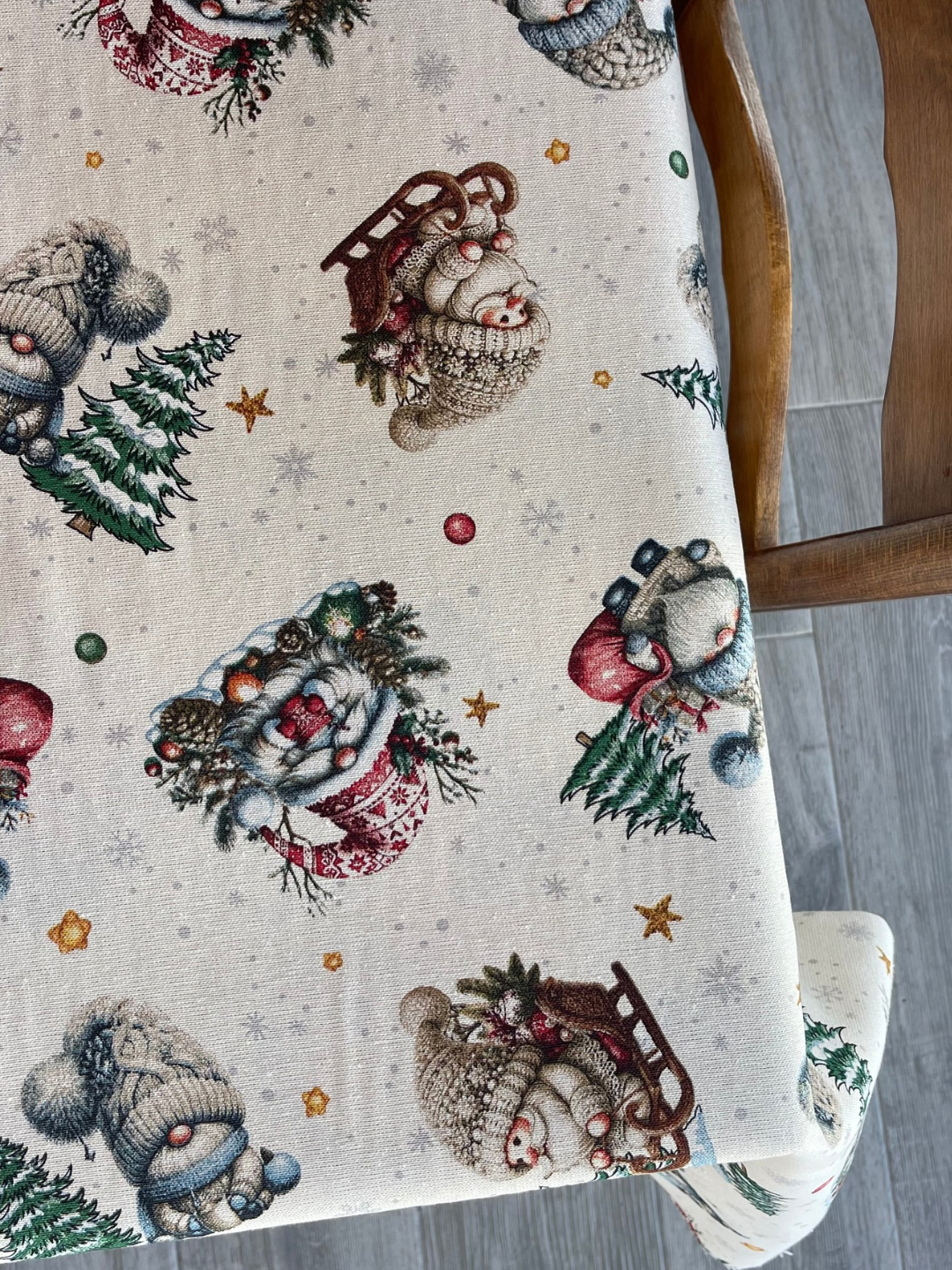 Navidad - Gnomos Navidad Hilo Dorado